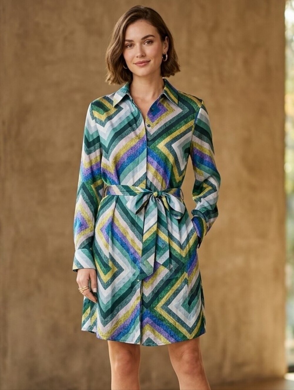 NWT Hartford Alternative Classics 1979 Geometric Printed Dress